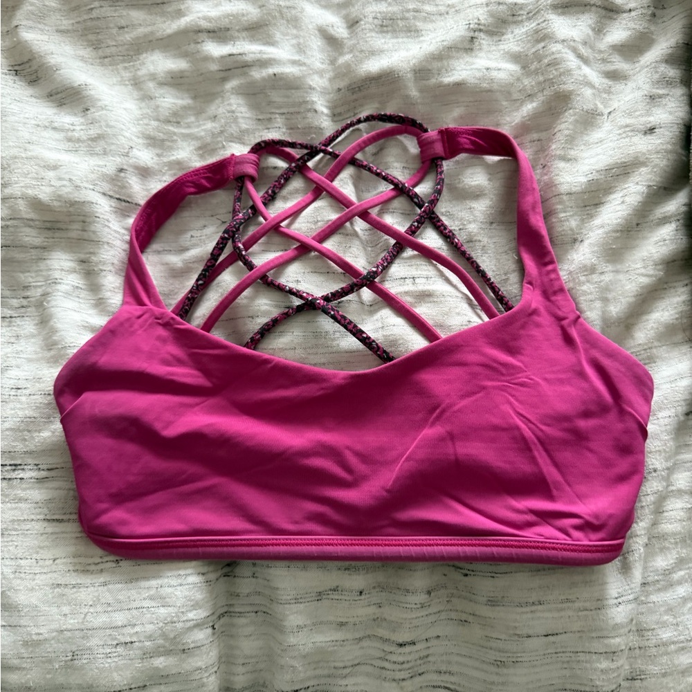Lululemon Athletica Fuchsia Crisscross Sports Bra
